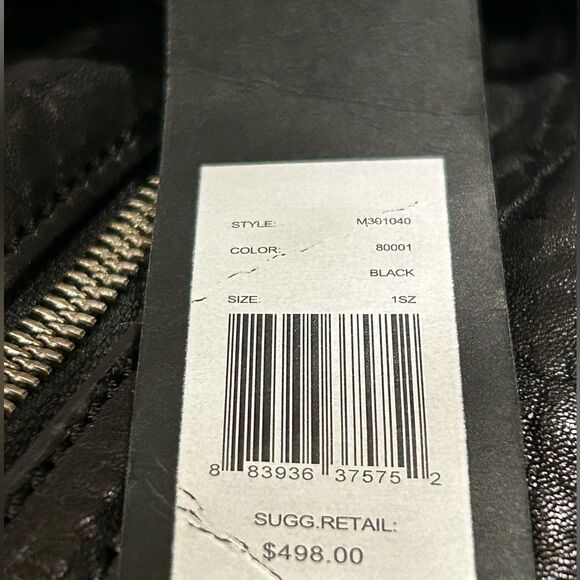 Marc Jacobs Luxe Black Pebbled Leather Hobo Edgy Zipper Detail NWT 🔥 - Picture 7 of 8